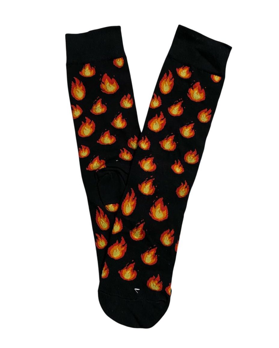Calcetines Largos de Llamas de Fuego