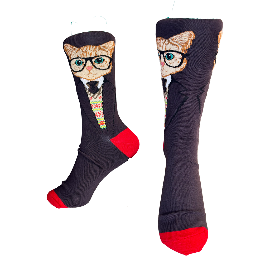 Calcetines Largos de Gato con Corbata