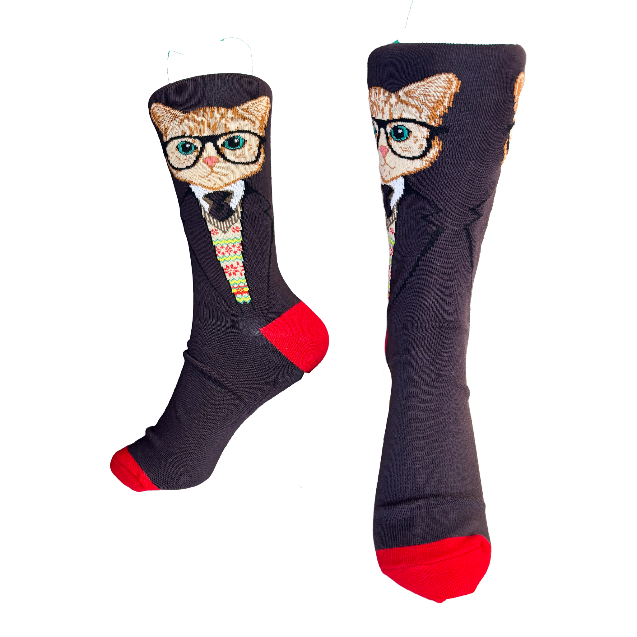 Calcetines Largos de Gato con Corbata
