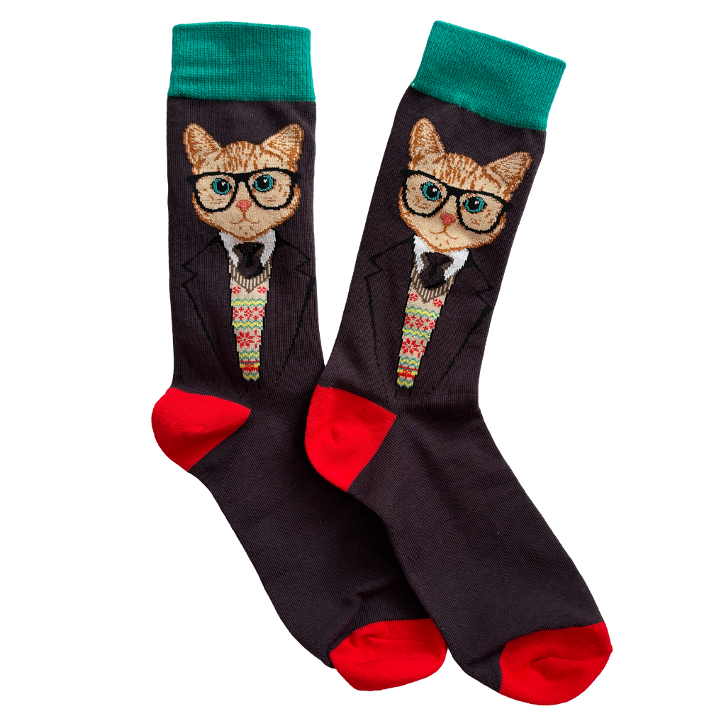 Calcetines Largos de Gato con Corbata