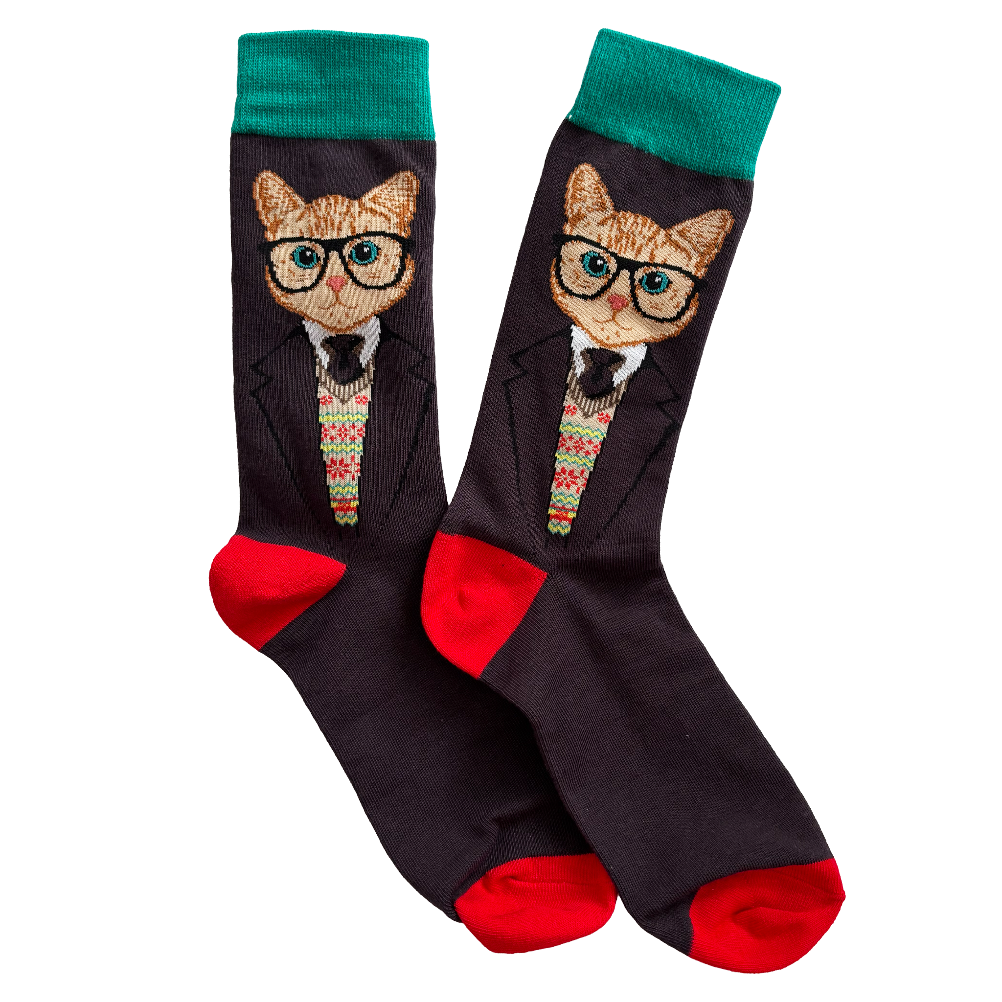 Calcetines Largos de Gato con Corbata