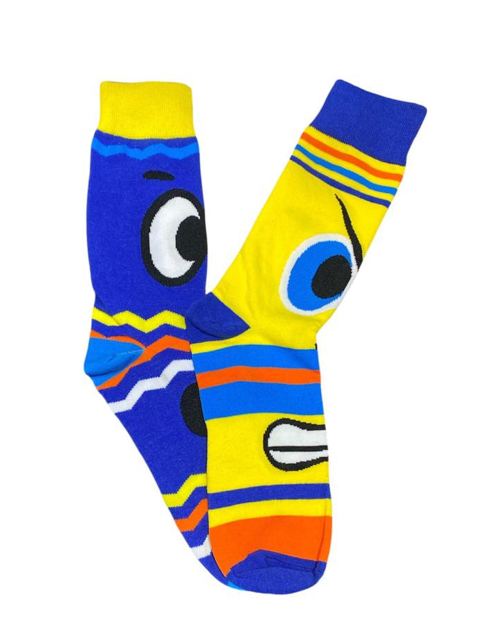 Calcetines Largos Asimétricos de Colores y Ojos