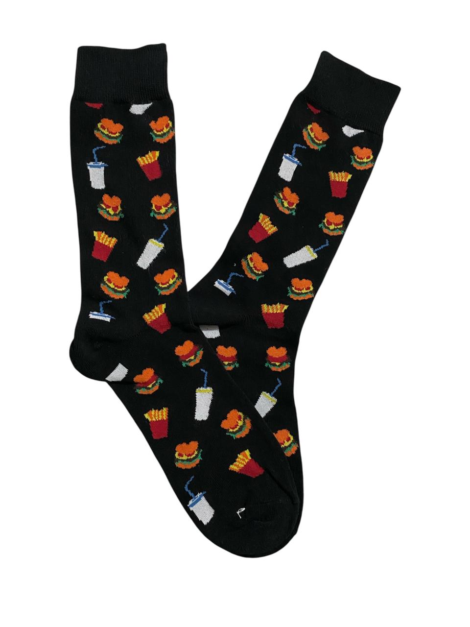 Calcetines Largos de Papas Fritas Bebidas y Hamburguesas
