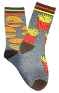 Calcetines Largos Asimétricos de Hamburguesa y Papas Fritas