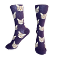 Calcetines Largos de Caras de Gato Morado
