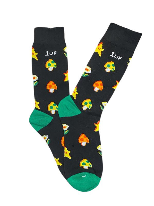 Calcetines Largos de Juegos de Hongos 1 UP