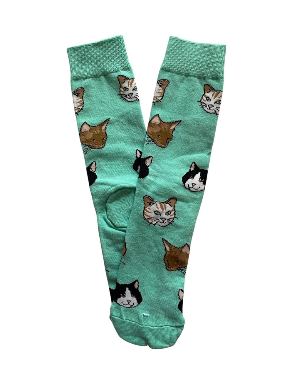 Calcetines Largos de Caras de Gatos